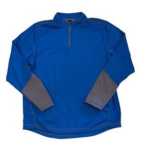 Under Armour Infrared Survivor Shirt Mens Large Blue Loose 1/4 Zip Fleece Lined